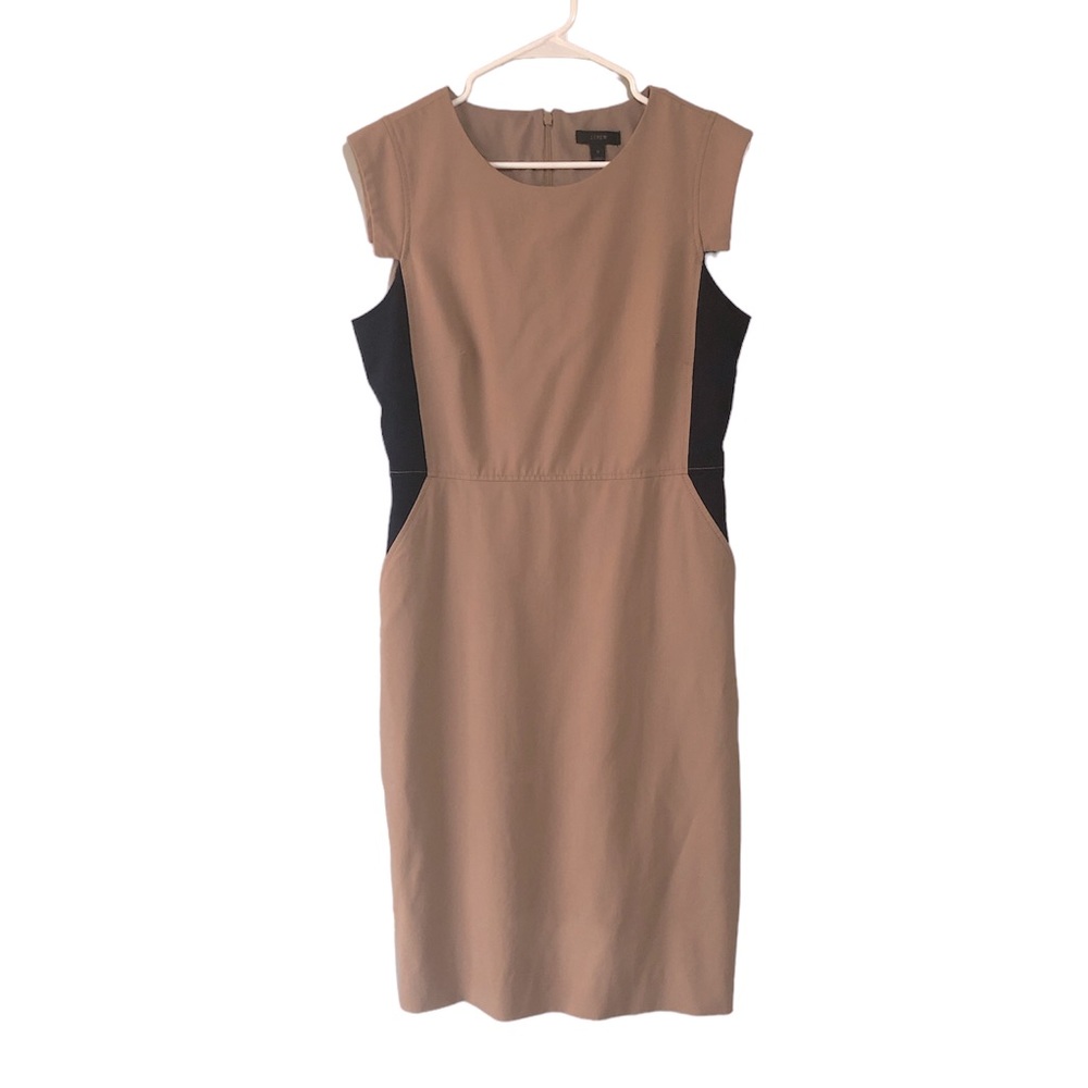 J. Crew Resume dress tan and navy in size 10 with pockets